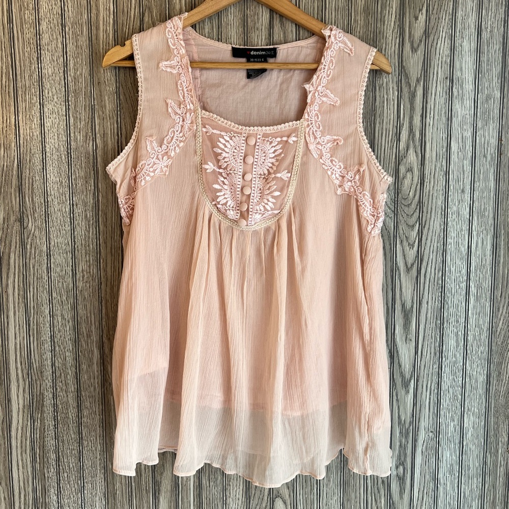 y2k Plus Size Pastel Pink Lace Embellished Sheer Boho Blouse Top Shirt